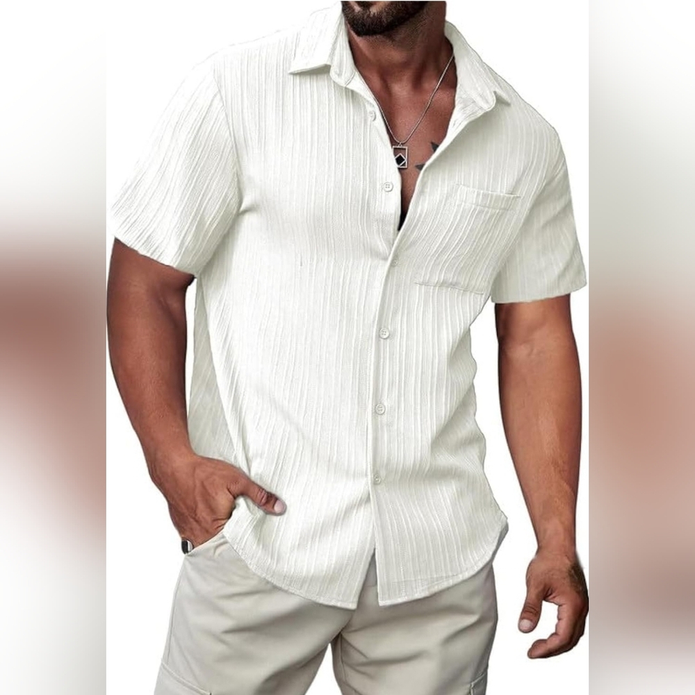 Men's Button Down Shirt - textured.